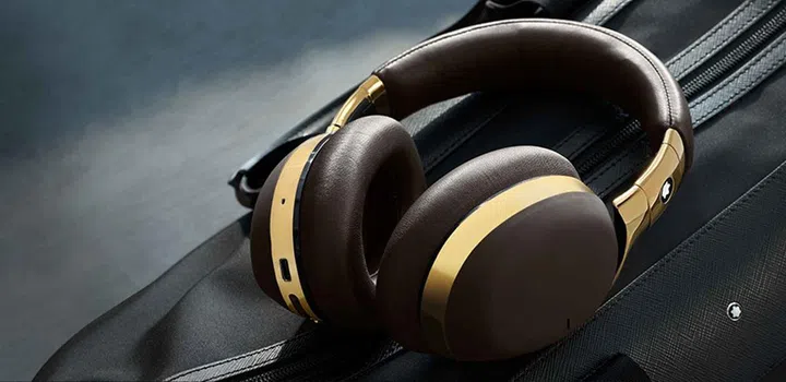 The Montblanc MB 01 headphones in brown. (Image source: Montblanc)