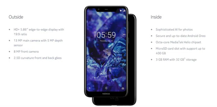 The Nokia 5.1 Plus. <br>Image source: Nokia