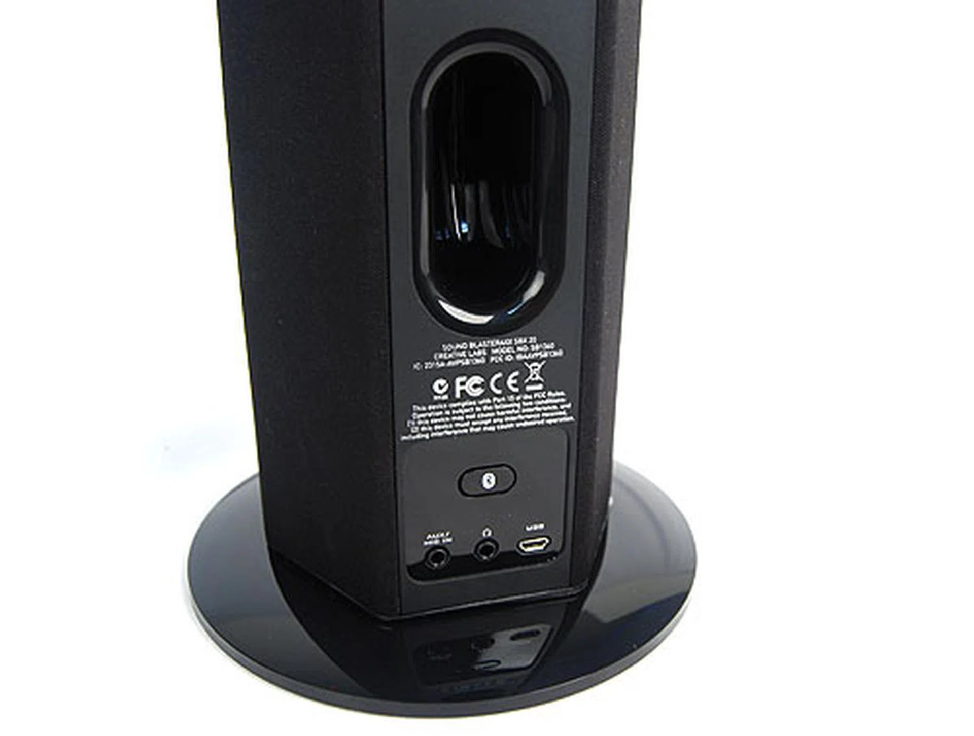 The taller profile of the SBX 20 makes a stand necessary. All three models have a rear bass reflex port, auxiliary jack, headphone hack and mini-USB port (for audio and power). However, only the SBX 20 and SBX 10 have a button to activate Bluetooth pairing. The SBX 8 doesn't have Bluetooth functionality.