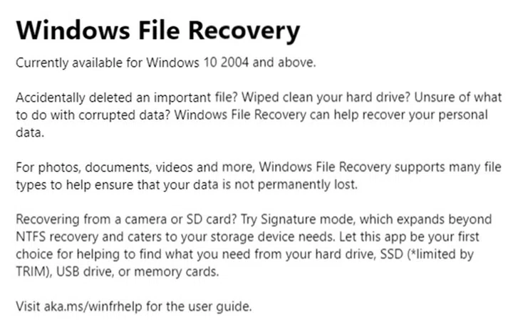From the Microsoft Store page.