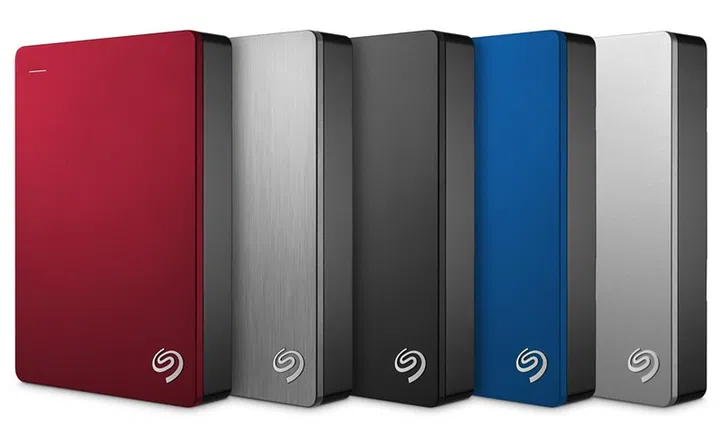 The entire range of Seagate Backup Plus Portable 5TB HDDs. (Image source: Seagate)