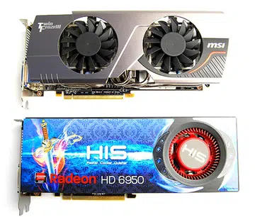 The MSI R6950 Twin Frozr III Power Edition measures about 10.5 inches in length and is about the same size as a reference card.