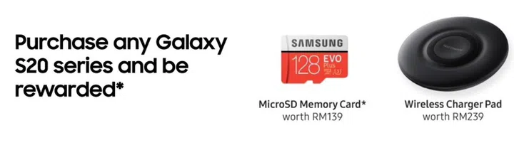 Tier 2 promotion for the launch of Galaxy S20 in Malaysia. <b>Image source: Samsung Malaysia