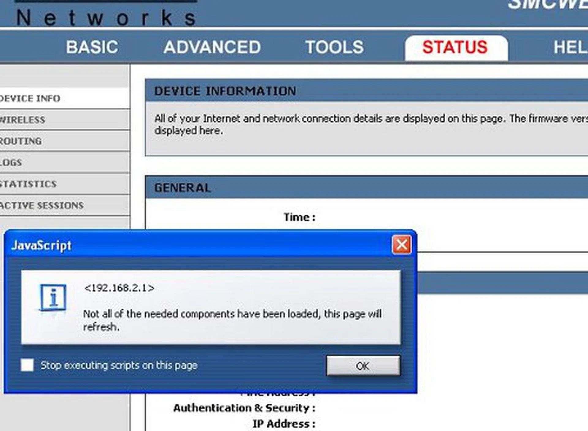 Intermittent script loading errors force you back to the login page.