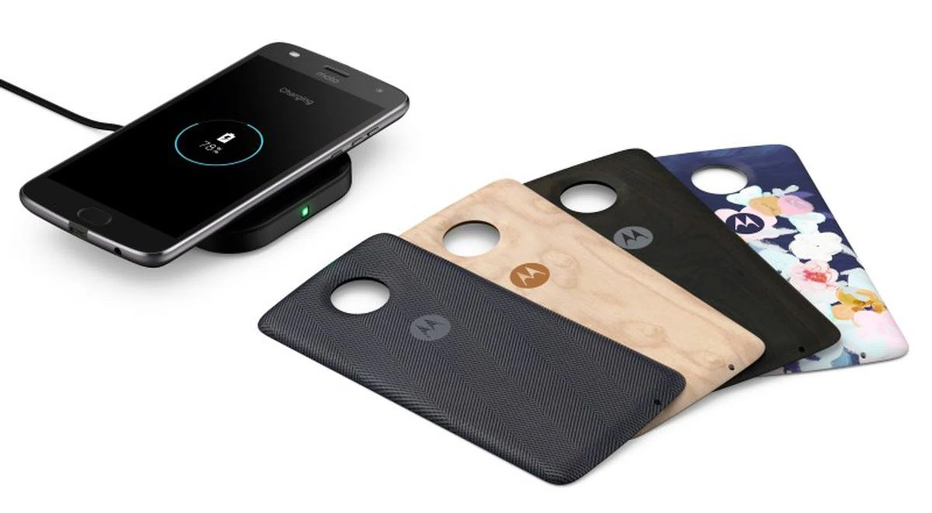 The new Wireless Charging Style Shells don't just look good, they add wireless charging capabilities to Moto Z phones. Picture:Motorola