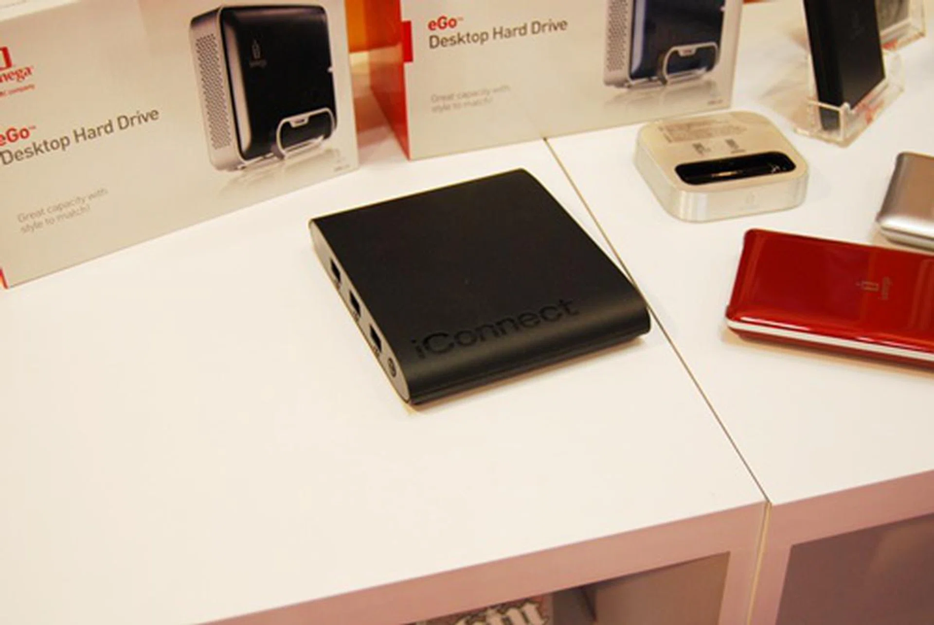 A simple way to share your content over the Internet, the iConnect wireless data station comes with 4 USB ports, Wireless-b/g/n and Ethernet port connectivity. Price? $139.