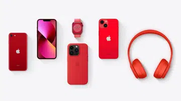 A portion of the proceeds from every (PRODUCT)RED purchase goes toward the fight to end AIDS. <br>Image source: Apple
