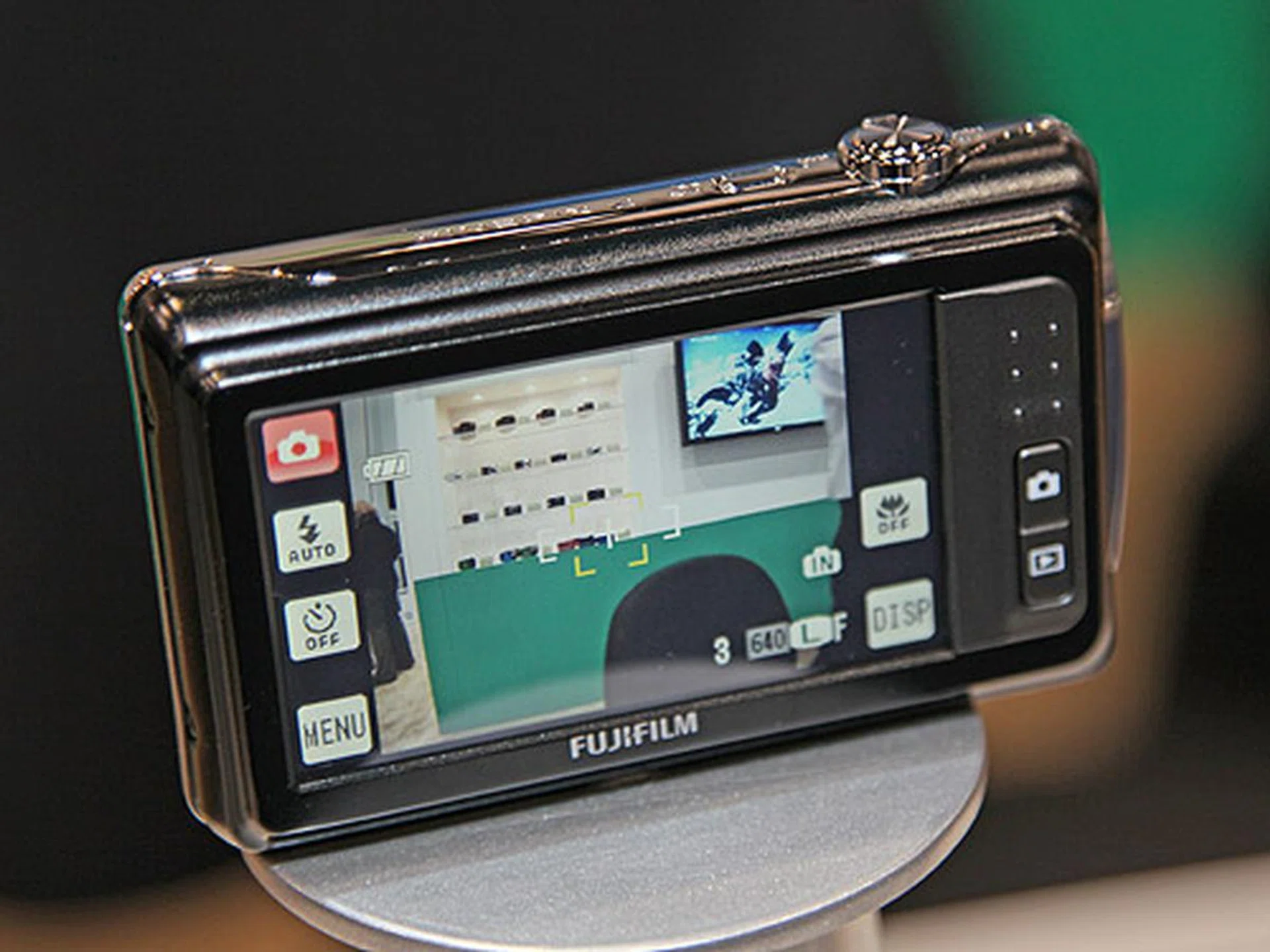 The touchscreen UI also allows one to edit images and movies using the camera's built-in software.