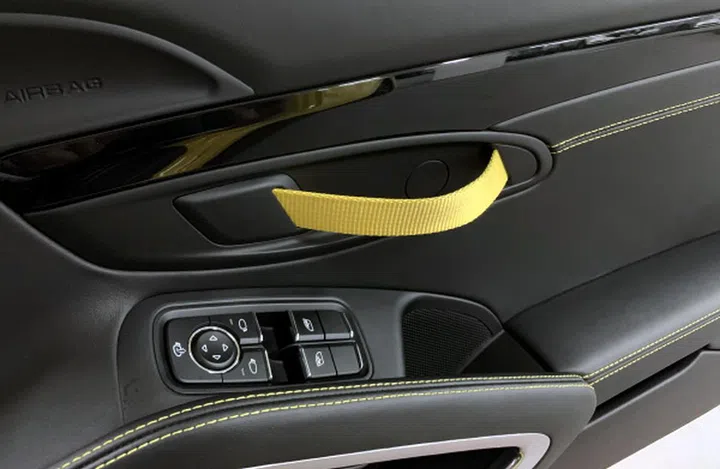 Door straps instead of handles help save some weight. Also makes the car feel more racey.