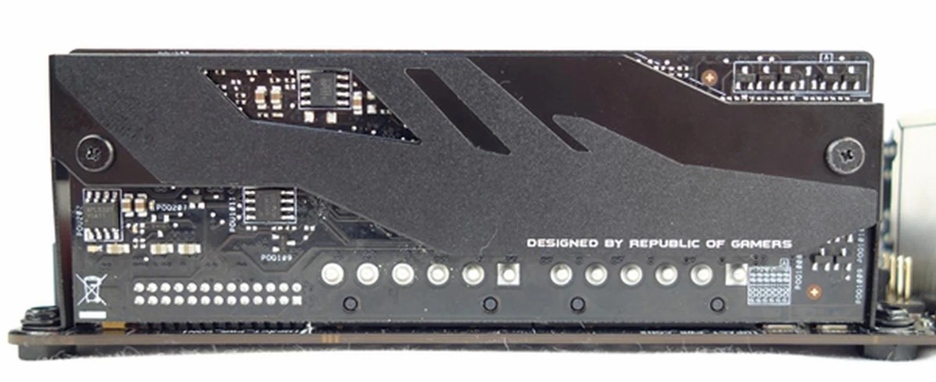 The rear of the Extreme Engine Digi+ III Impact Force daughter board.