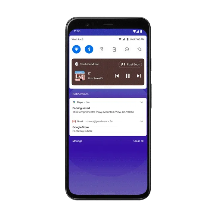 Media controls in one menu.