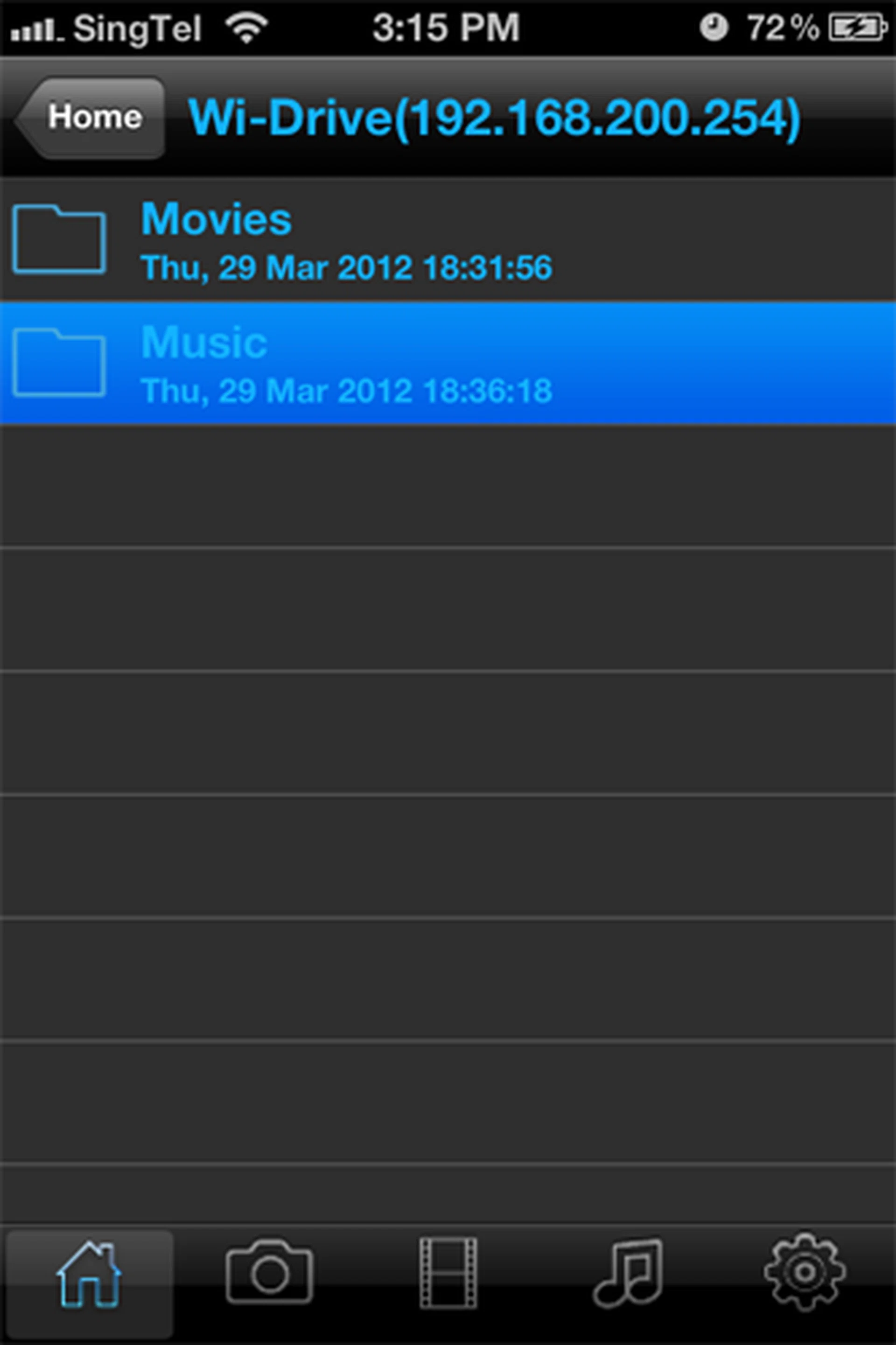 The Wi-Drive app is pretty basic and makes an attempt at sorting out your various file. However, it's best you organize themselves by creating your own folders in the drive itself.