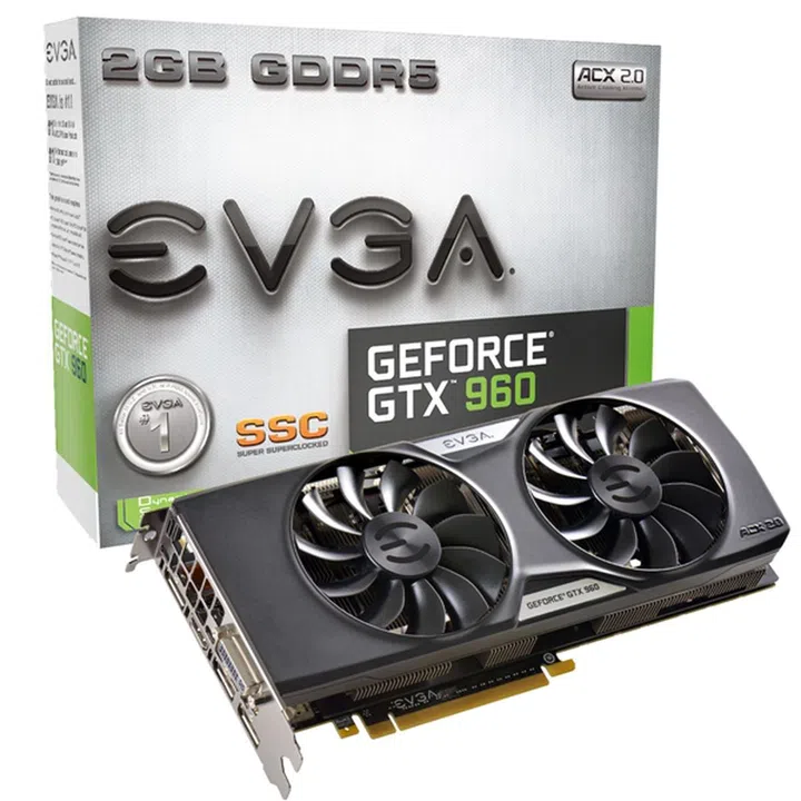 EVGA GeForce GTX 960 SuperSC ACX 2.0+ 2GB GDDR5 (Image source: EVGA)