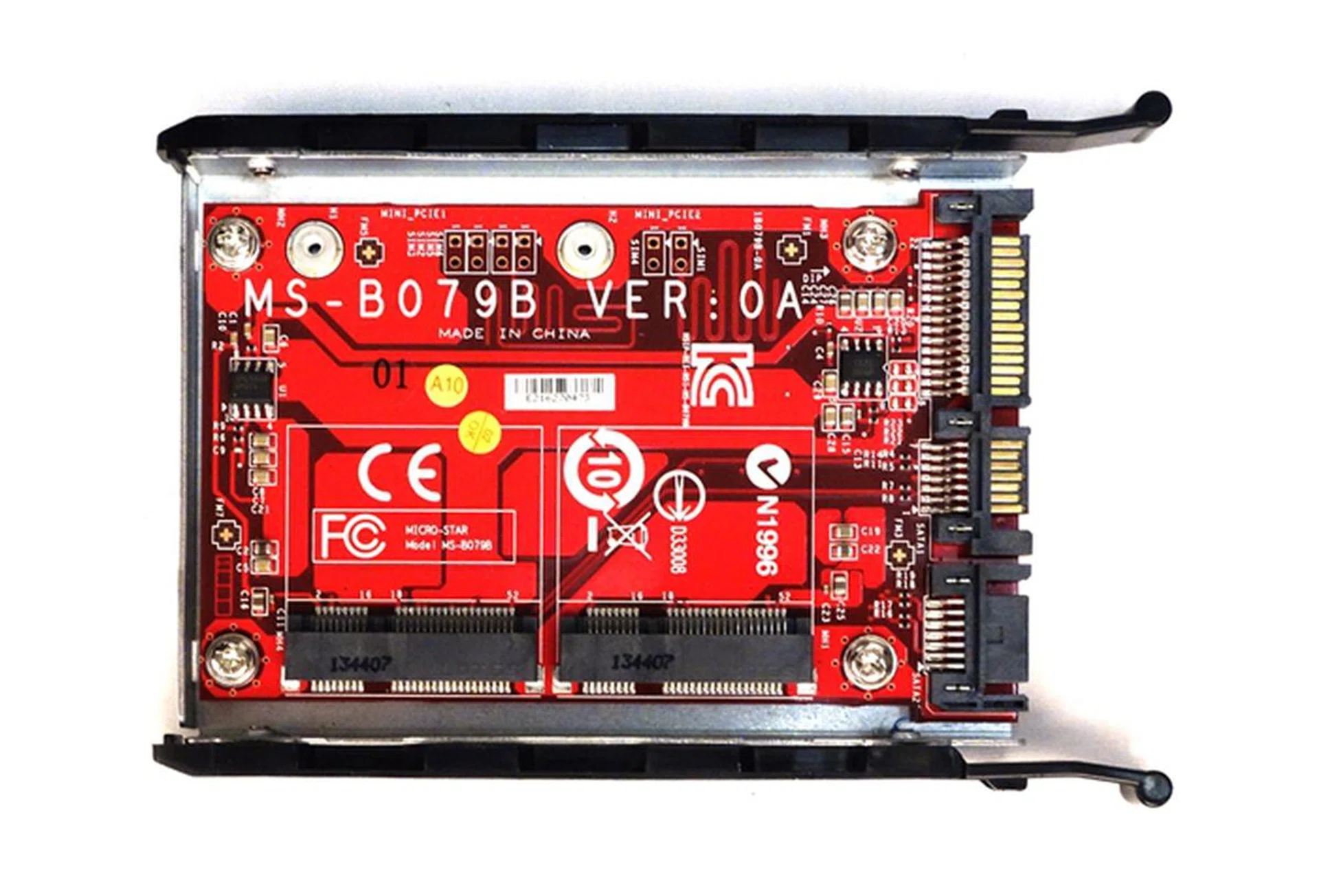The MSI mSATA expansion card.