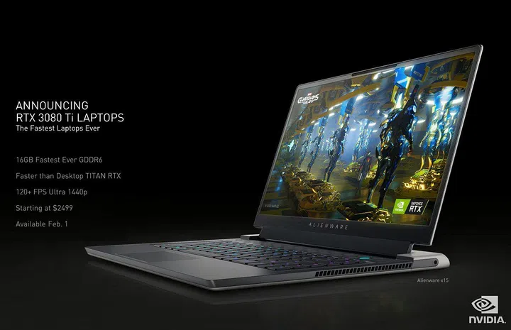 The fastest mobile GPU, the GeForce RTX 3080 just got dethroned by its newer RTX 3080 Ti brother - complete with a new Max-Q standard to boost. (Click to view a larger image.)