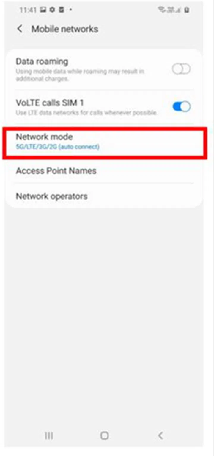Updated devices will reflect "5G/LTE/3G/2G" as an option.