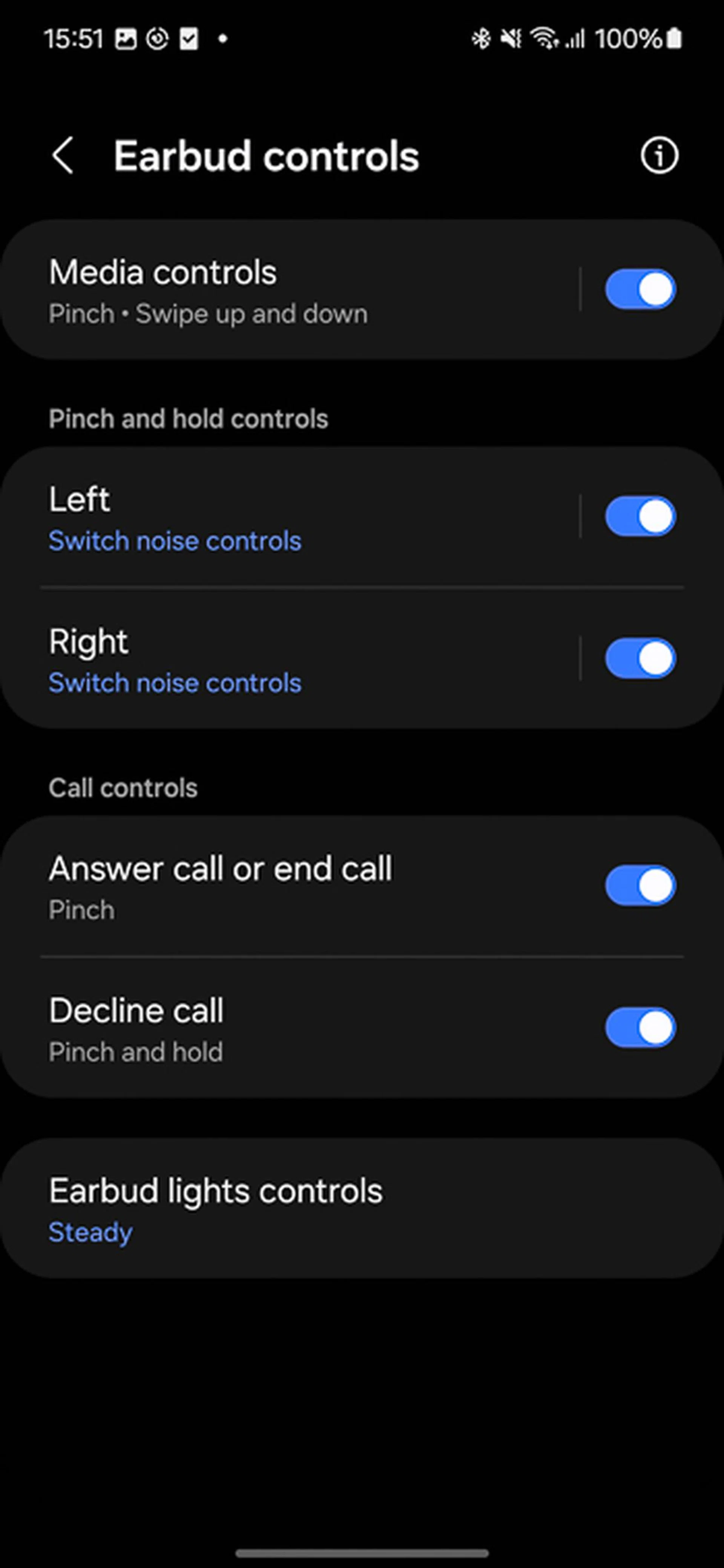 Earbud controls.