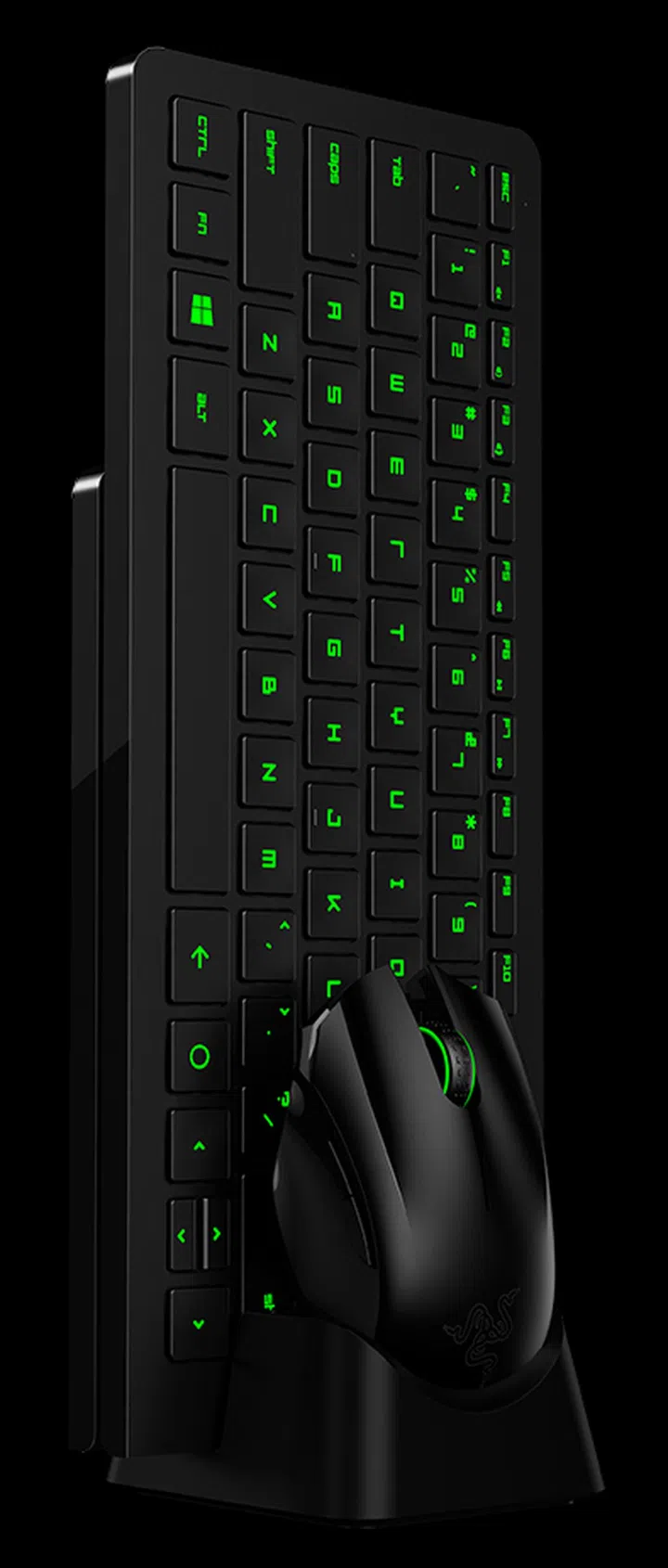 The mouse pad can be folded, cutting down on space even more.