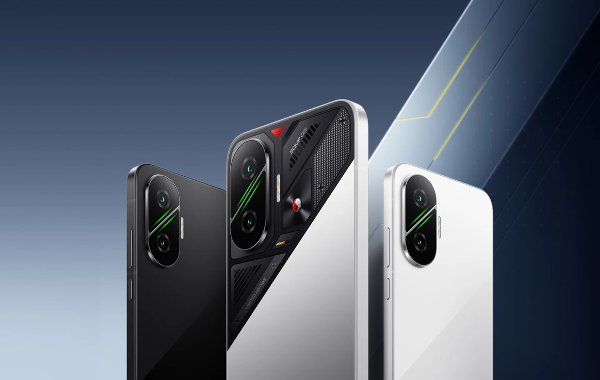 Poco F7 in Black, Cyber Silver, White.