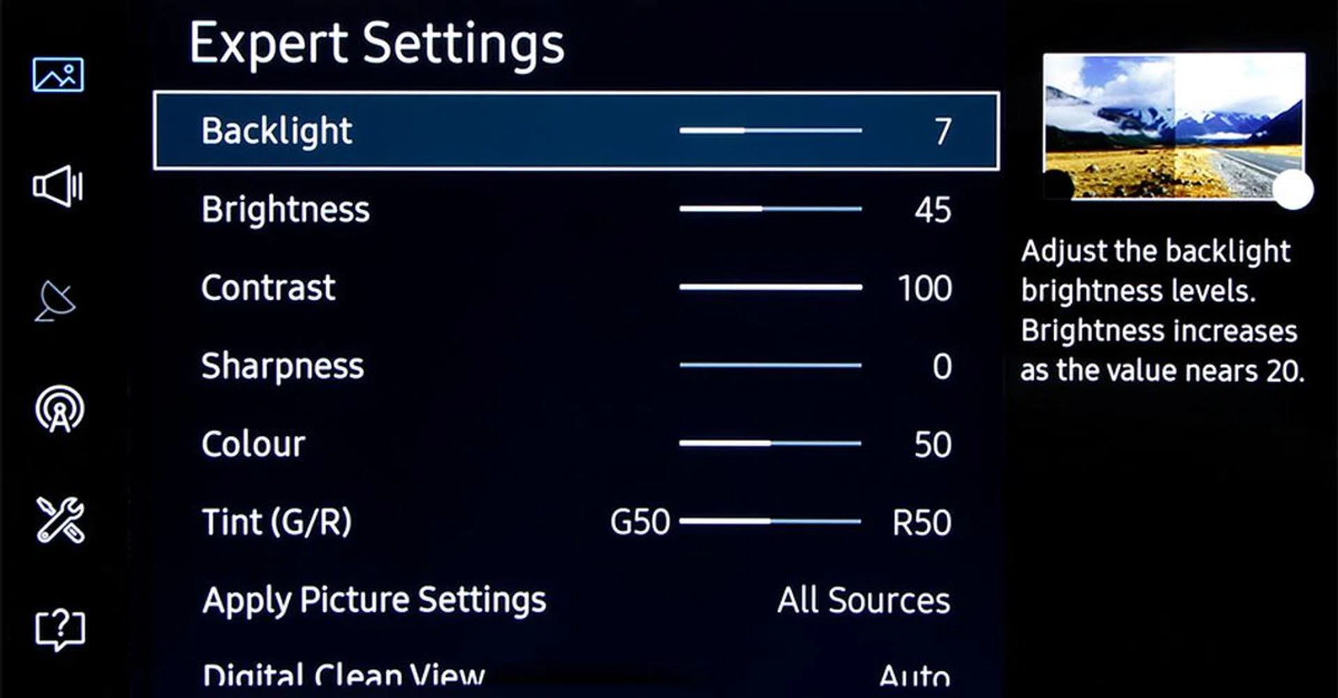 And many what used to be under Advanced Settings and Picture Options on past TVs are now grouped under Expert Settings.