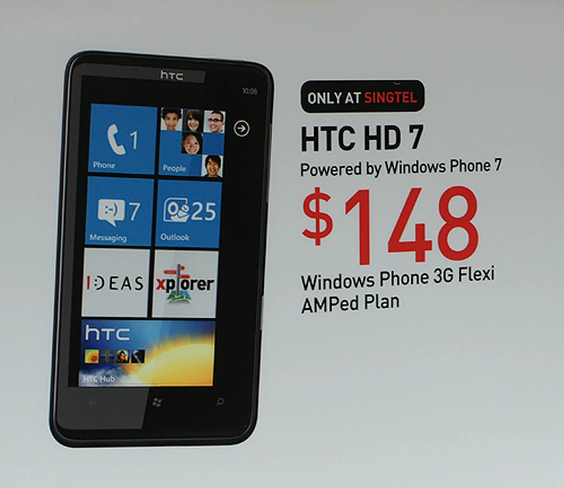 Looking for a Windows 7 phone? The HTC HD7 can be had for $148 with Windows Phone 3G Flexi AMPed Plan.