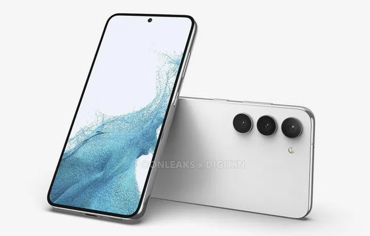 Purported render of the Samsung Galaxy S23+. <br>Image source: @OnLeaks x Digit.in