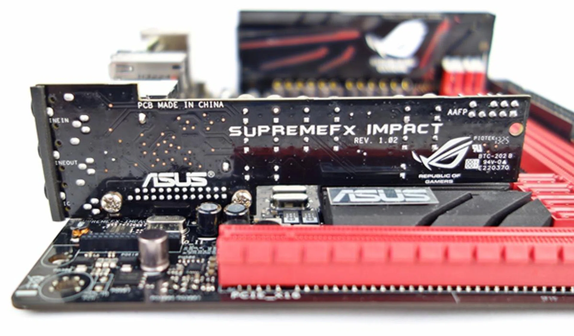 The SoundImpact FX sound card is installed and it needs to be secured with two screws from the bottom of the board.