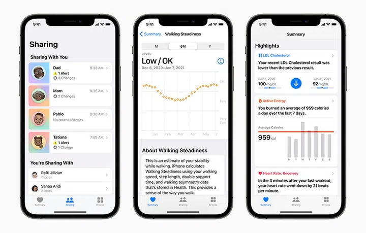 New health features via Apple's iOS 15 and other Apple platforms were announced at WWDC 2021.