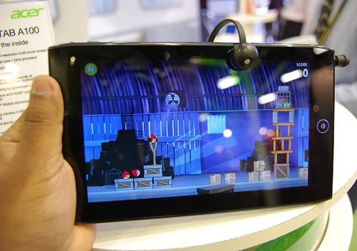 The upcoming Acer Iconia Tab A100 claims to be the first 7-inch (1024 x 600) Android 3.0 tablet Uses NVIDIA's Tegra 2, with two cameras, a 5MP rear facing and a 2MP front facing camera for video calls. 720p video playback is supported with HDMI output.