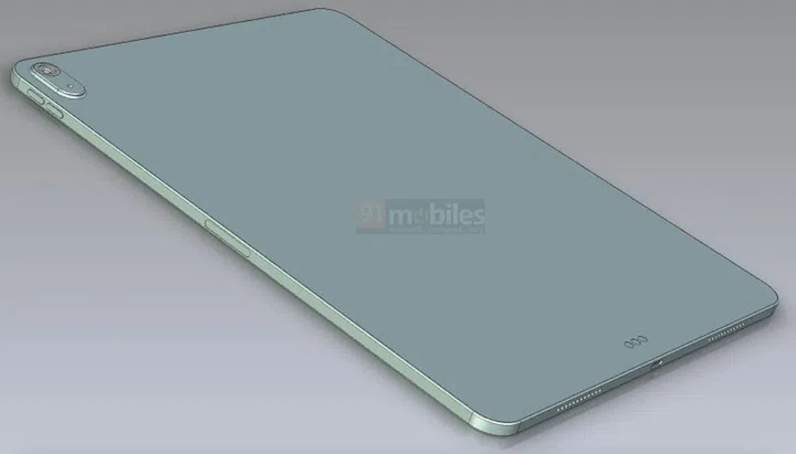 The rear camera housing on the 12.9-inch Apple iPad Air has a slight bump and outline. Image source: 91mobiles