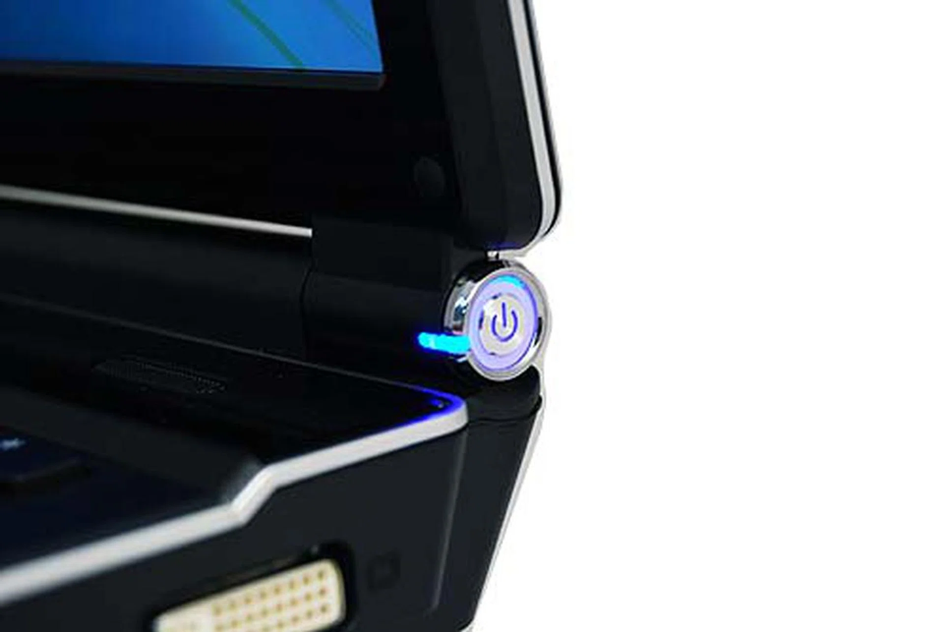 The power button takes its cue from Sony's VAIO designs and is located at the same position, though much, much smaller.