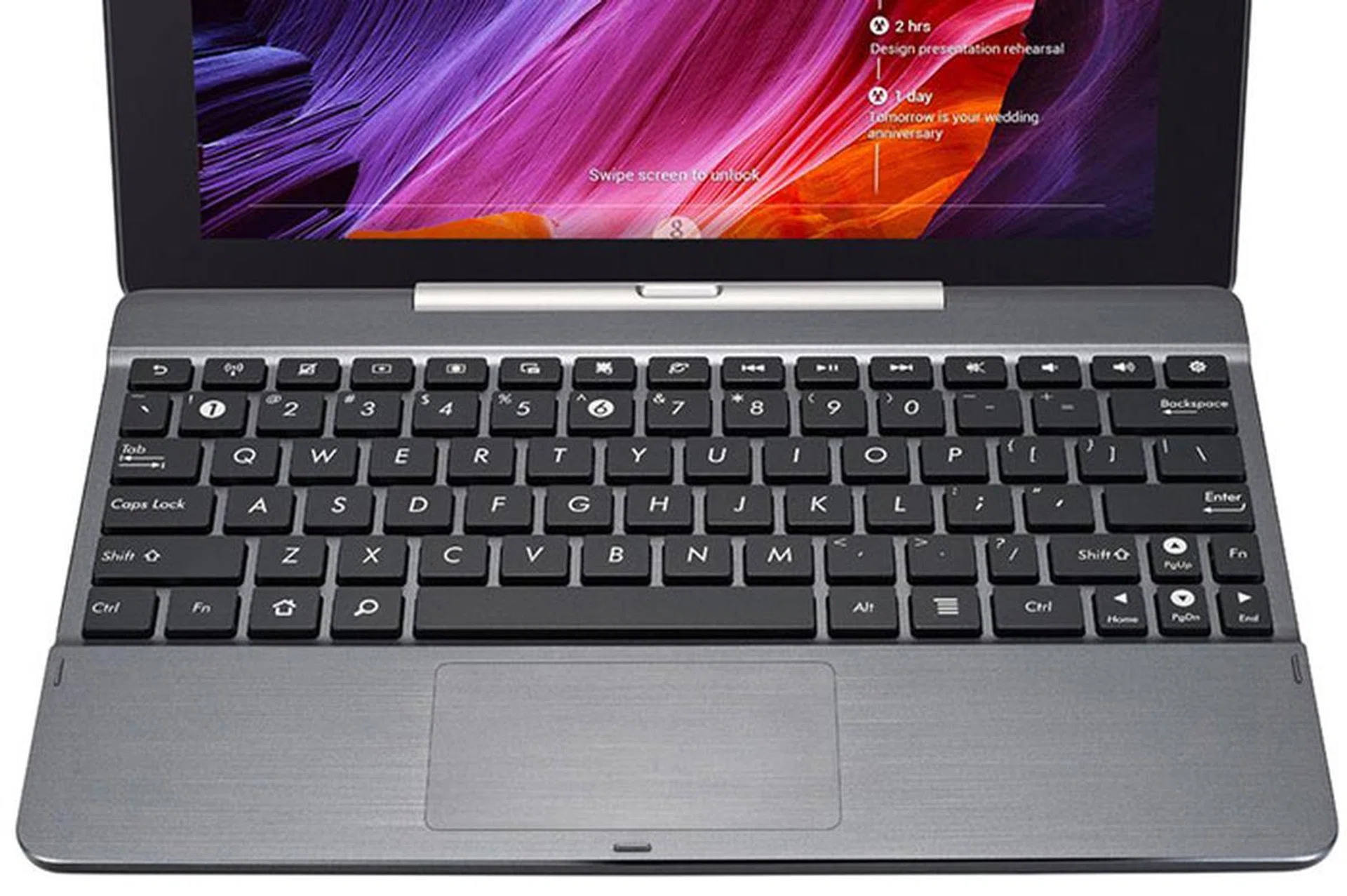 The keyboard dock looks really nice with its brushed metal finish.