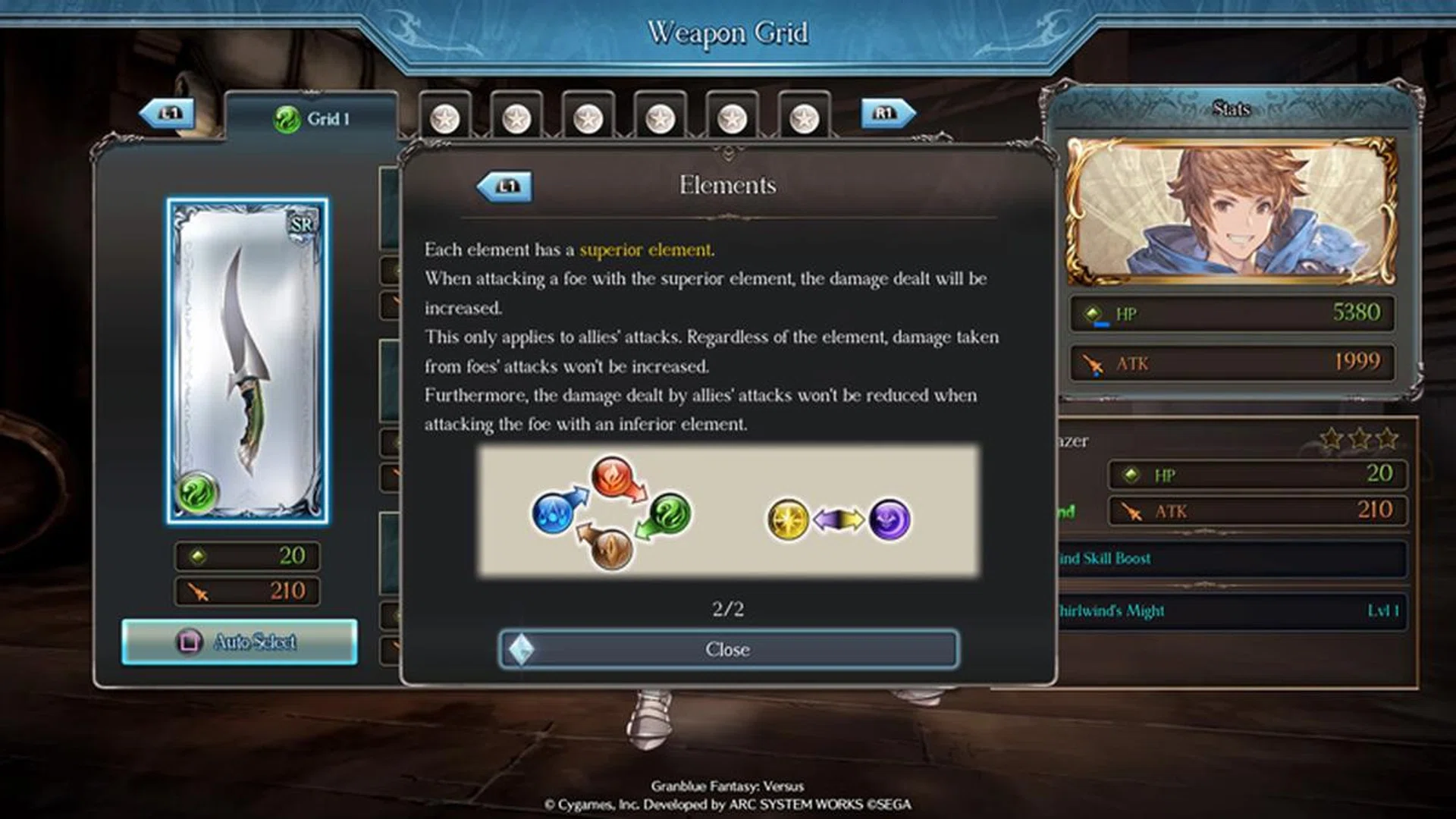 There are some RPG mechanics in this mode - such as swapping out weapons for ones with higher damage stats. | Image: Arc System Works