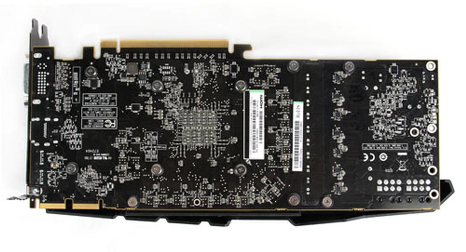 Over on the rear, the Sapphire Radeon HD 7970 looks much the same as the reference HD 7970.