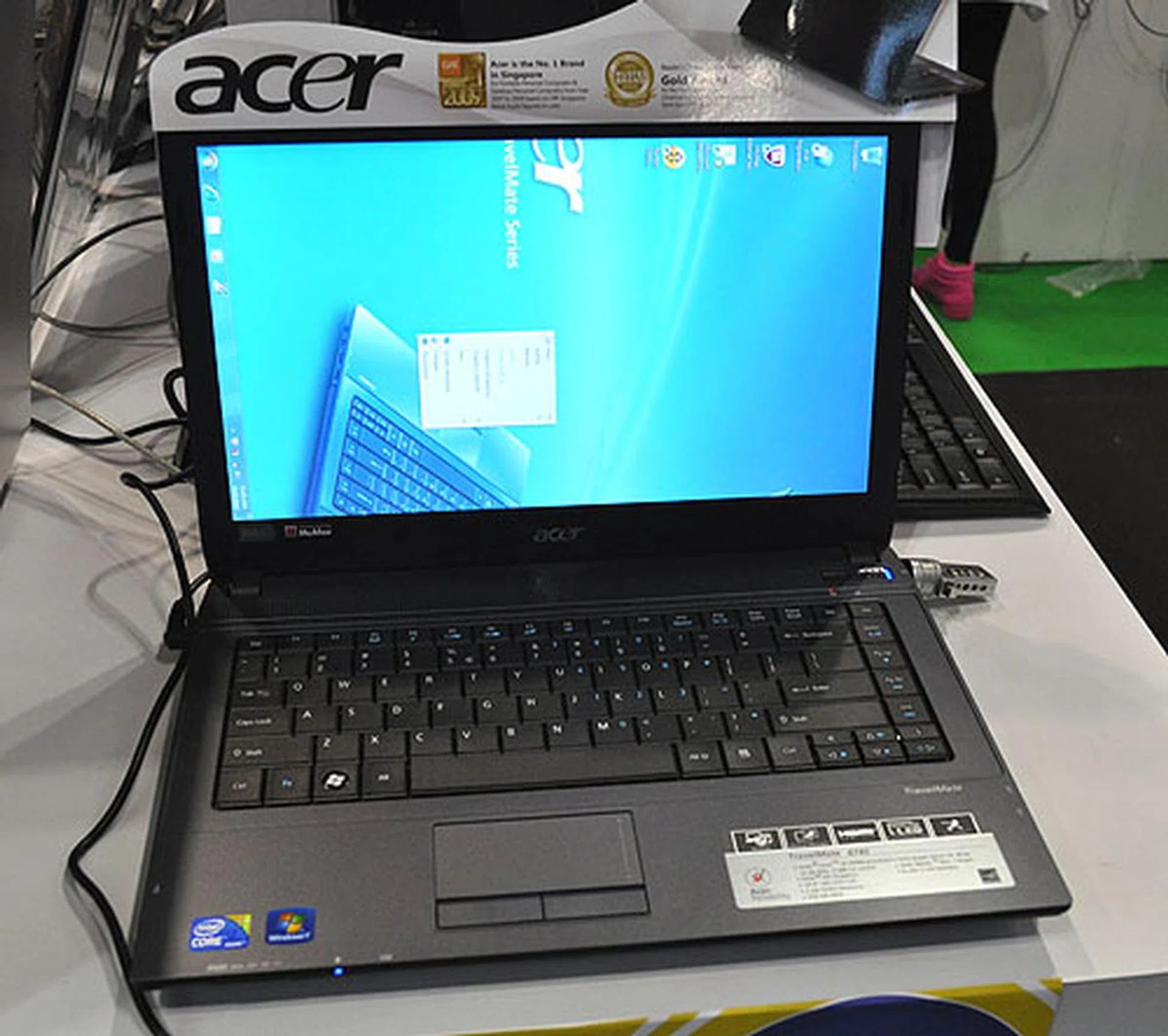 For the business user, Acer has a pretty affordable solution here. The TravelMate 4740 has a Core i3-350M processor with integrated HD graphics, 2GB RAM and a 250GB HDD. This 14-inch notebook is installed with Win 7 Professional and has a DVD drive integrated. It costs $1098 with free Norman Security suite.