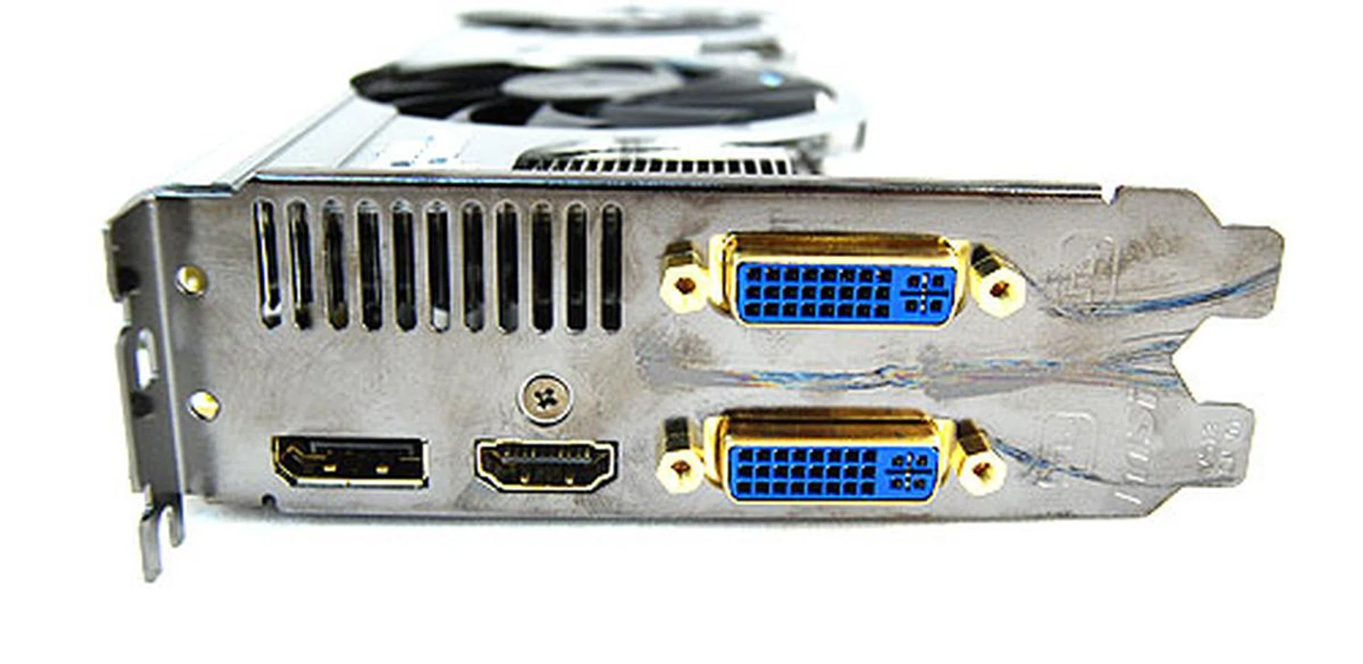 The MSI R5870 Lightning gets the usual twin DVI ports, a single HDMI port and a lone DisplayPort video output options.