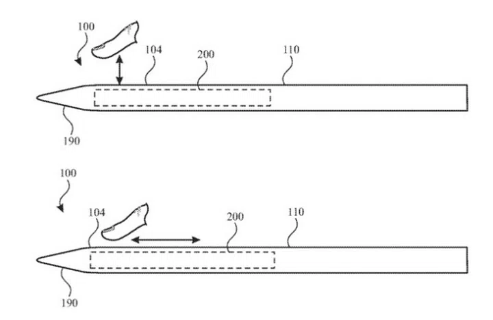 Apple's latest patent application for a Apple Pencil with touch-sensitive controls.