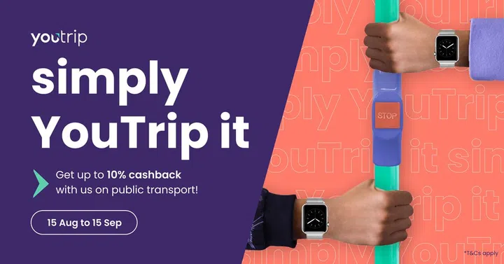 10% cashback for a month on public transport if you pay via YouTrip on Apple Pay.