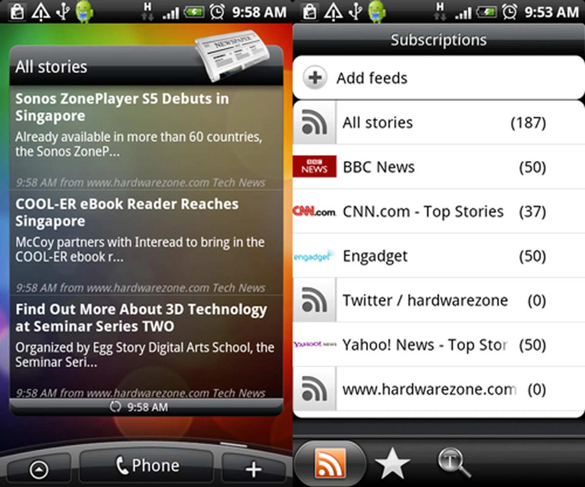 And if your source of news is through RSS feeds, you can also utilize the News app that allows you to add and grab RSS feeds off the web.