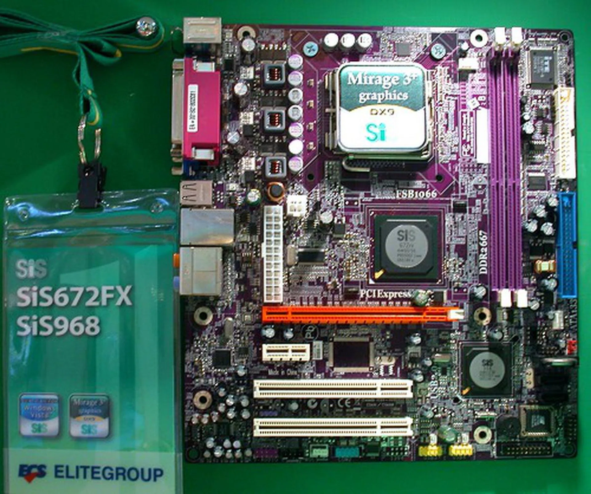  An ECS motherboard based on the SiS 672FX chipset as well.  