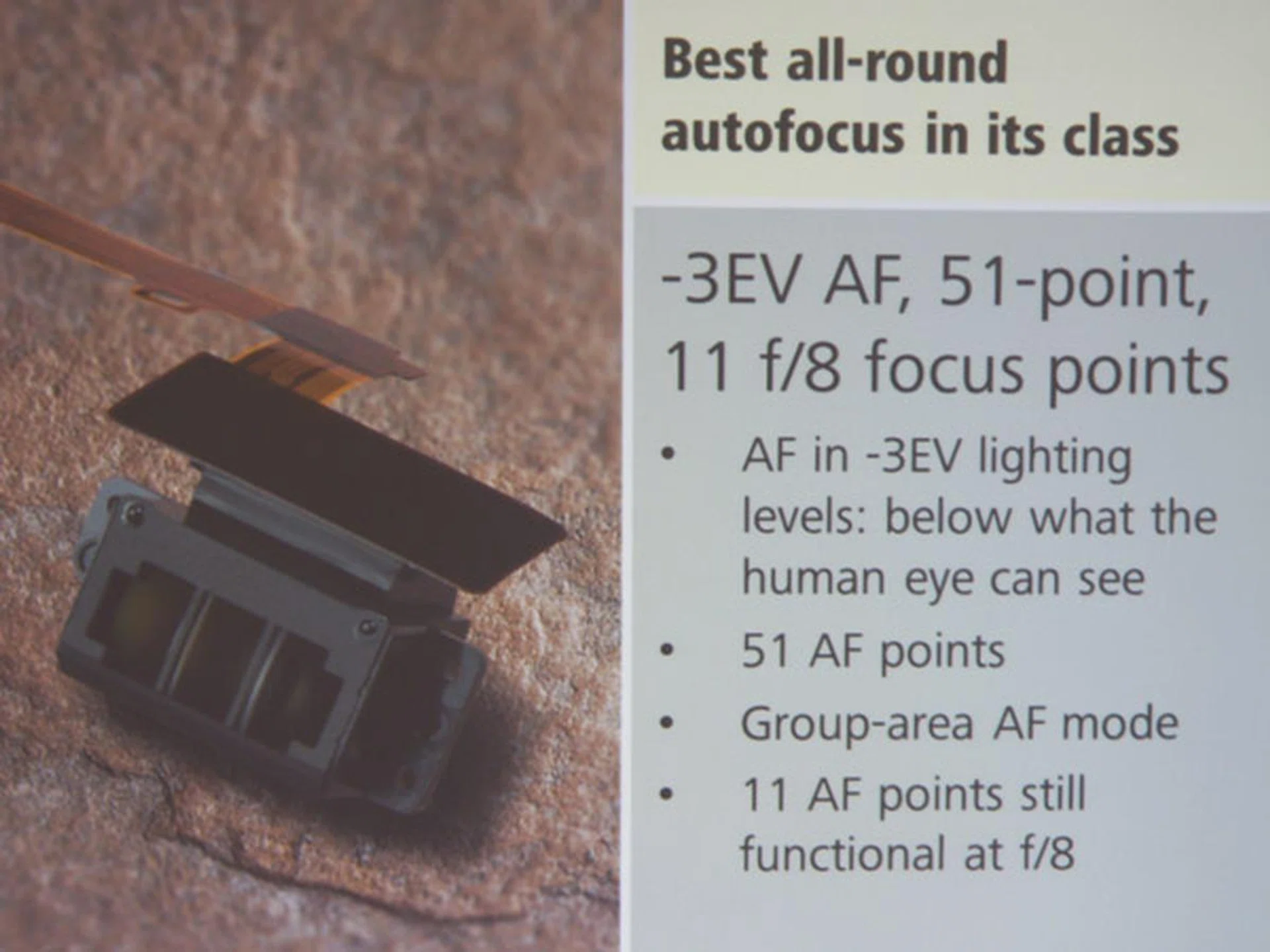 The D750 51 AF focus points for fast, accurate autofocusing.