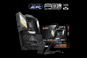 The enthusiast-oriented X870E Unify-X Max leads MSI’s PC component showcase at this year’s Computex.
