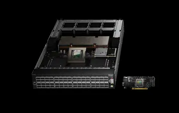 The NVIDIA Spectrum-4 Ethernet switch and the NVIDIA BlueField-3 SuperNIC. Image source: NVIDIA. 