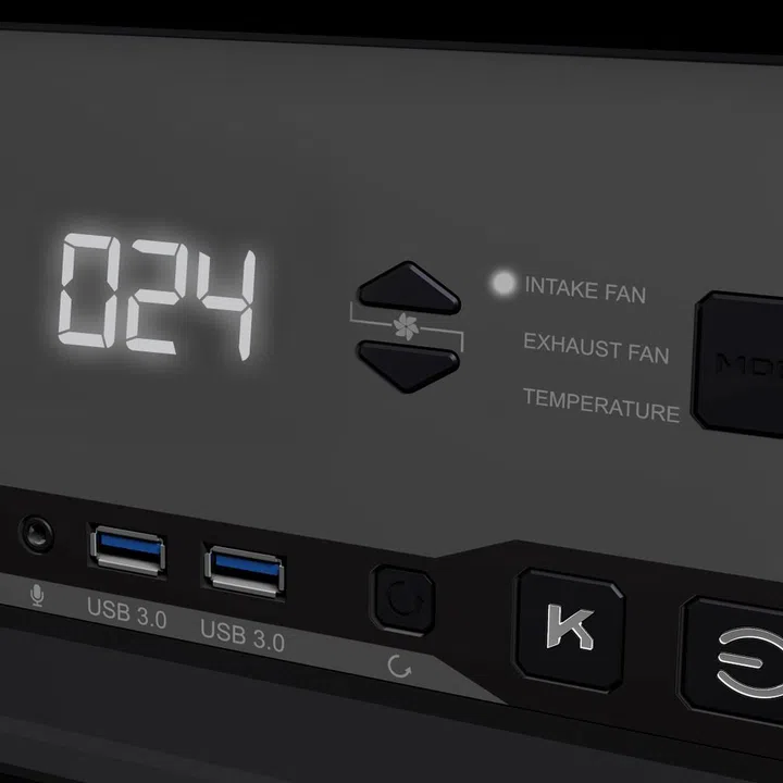 The temperature monitor built into the case itself.