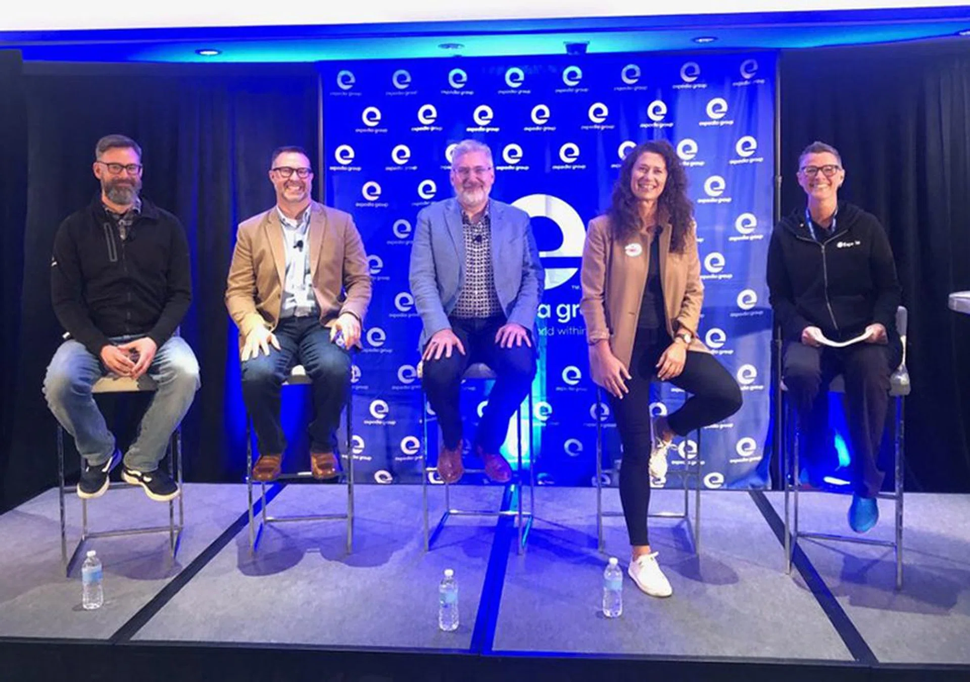 Expedia Group research leads. Left to right: Chris Matthews (Hotels.com), Adam Smolinski (Expedia Group), Karl Steiner (Vrbo), Rachael Wussow (Hotwire), Tammy Snow (Expedia Group). Image source: Expedia Group