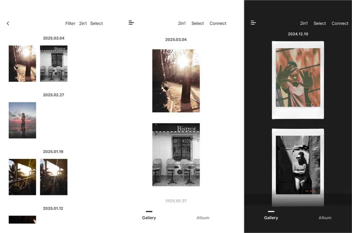 You can use the X Half app to create side-by-side diptychs like old half-frame cameras. Photo: Fujifilm