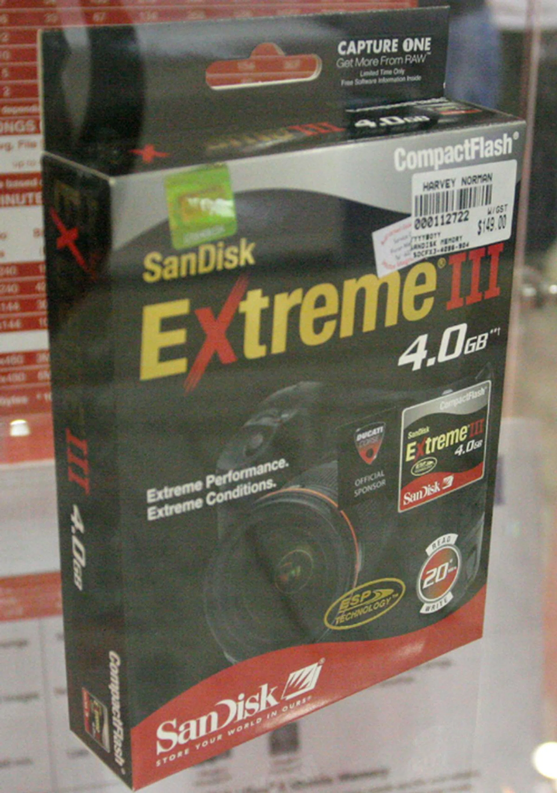 You can never have enough memory, and judging from Comex 2007, you'll have a myriad of memory cards to purchase, one of which is the SanDisk Extreme III 4GB going at $149.  