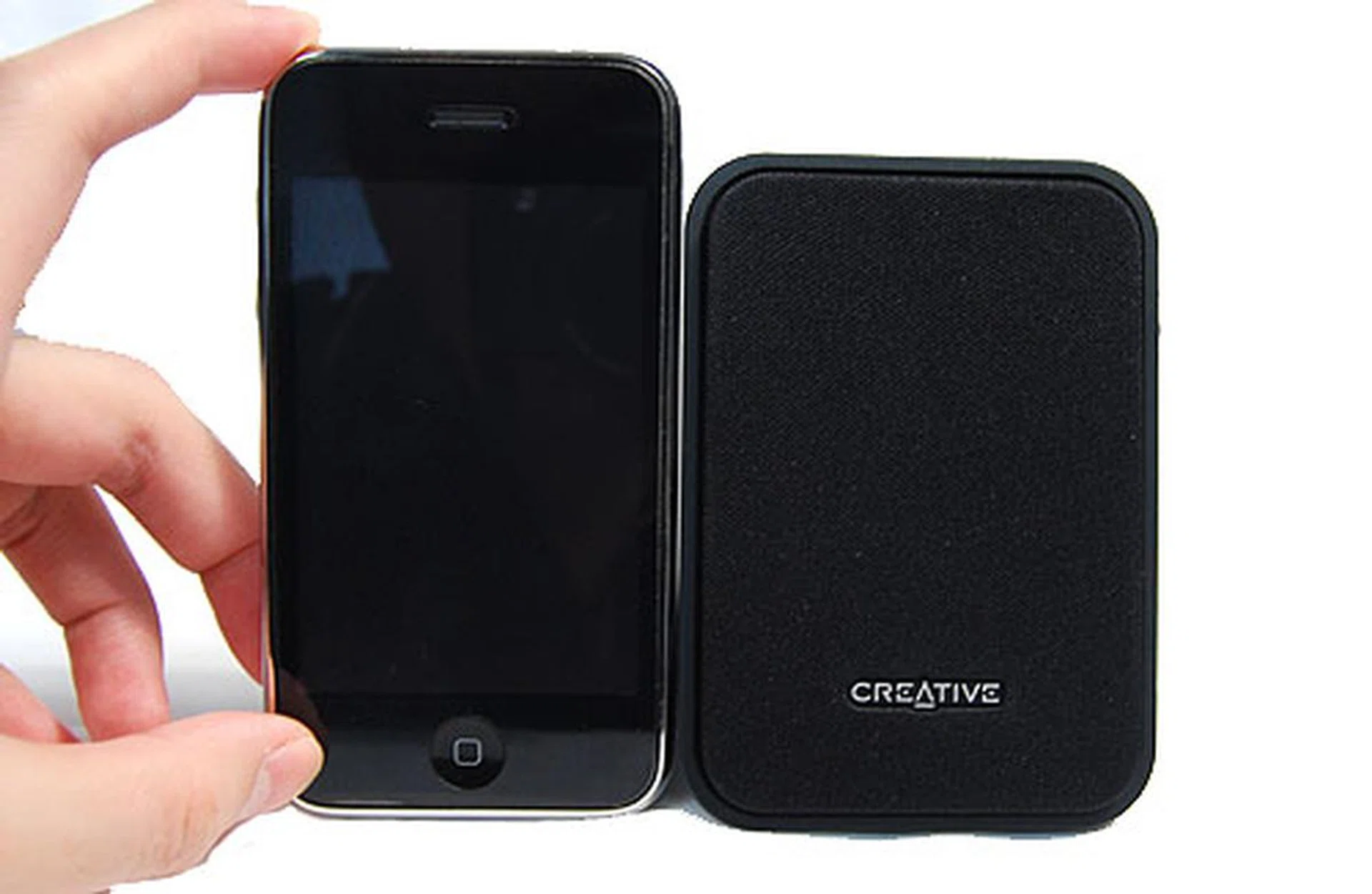 As you can see, juxtaposed with an iPhone, the satellites of the Inspire S2 are amazingly tiny.