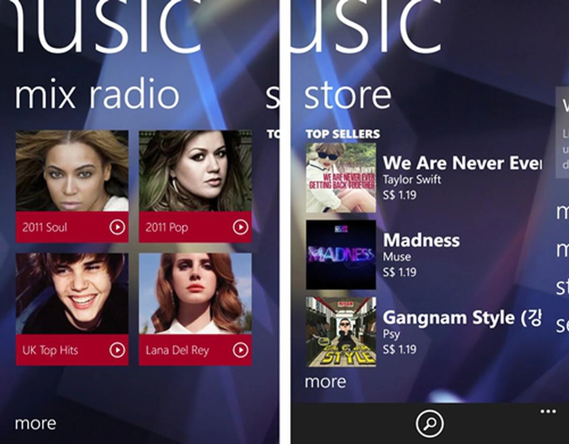 The Mix Radio feature via Nokia Music is currently available in Singapore and allows you to stream or make mixes available offline.