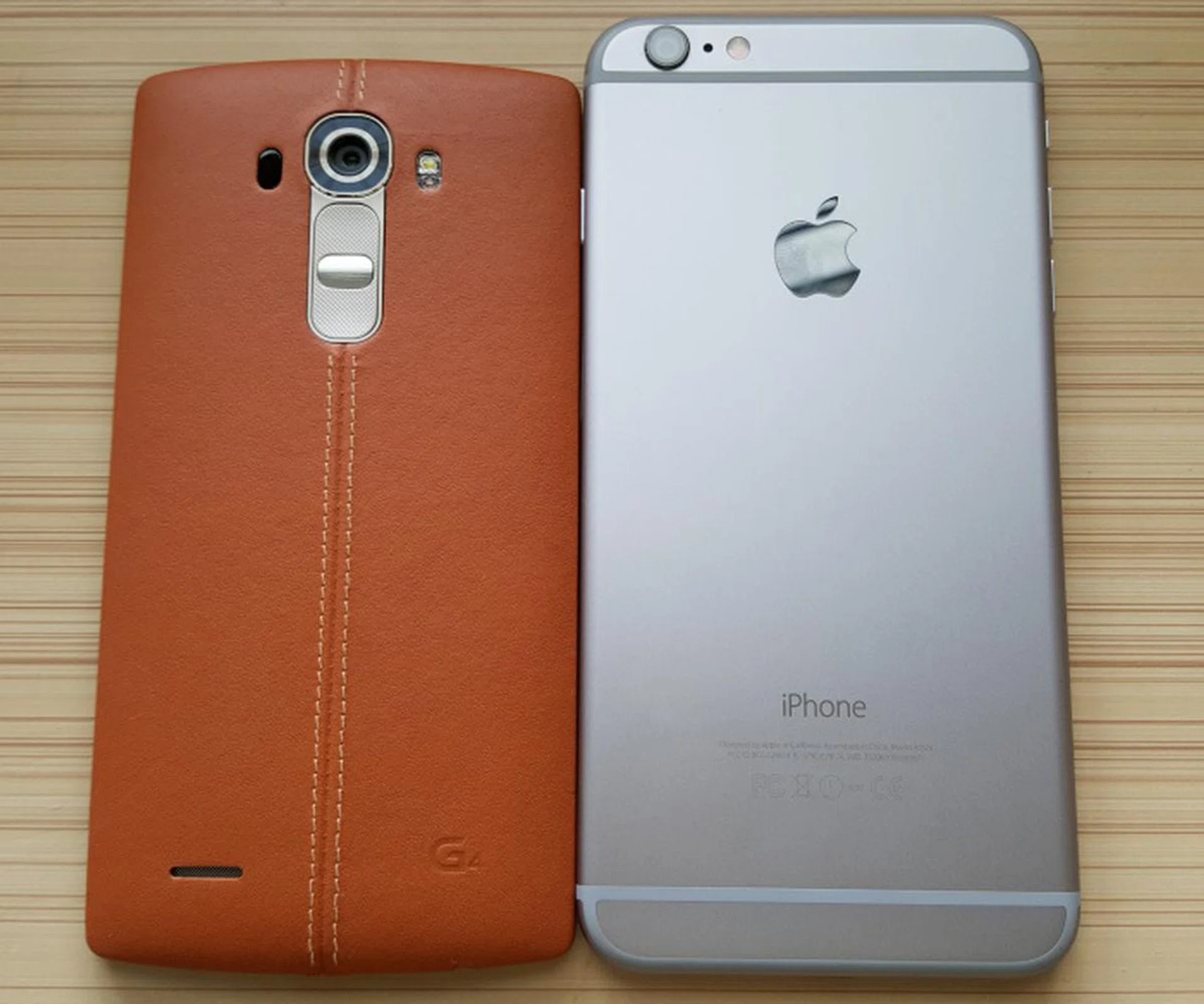 Compared to the Apple iPhone 6 Plus, the LG G4 delivers a more comfortable and secure grip.